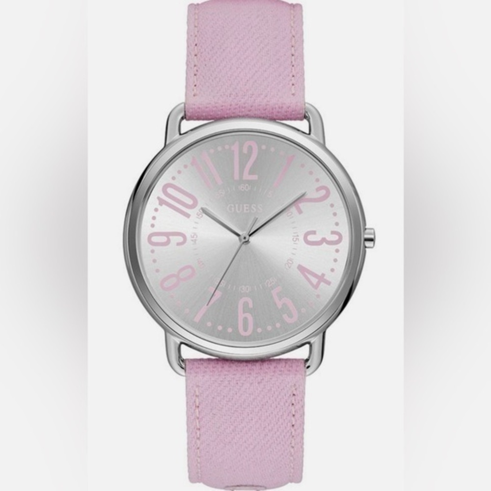 New GUESS Ladies Dress Canvas Leather Watch - W1068L8